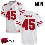 Men's Wisconsin Badgers NCAA #68 Hegeman Tiedt White Authentic Under Armour Big & Tall Stitched College Football Jersey EN31U68ML